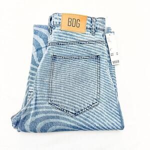 BDG High-Rise Eztremely Baggy Dyed Denim Patterned Jeans Size 25 NWT